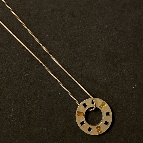 Designer Givenchy Gold Crystal Coin Long Necklace - Picture 4 of 10